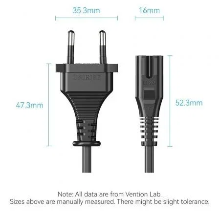 Vention Cable de Alimentación ZCLBAC 1,8 m CEE7/16 a C7